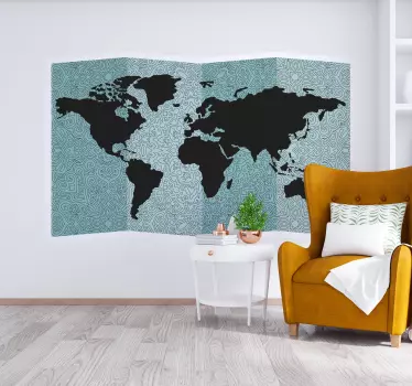 Mandala maailmankartta seinä tarra - Tenstickers