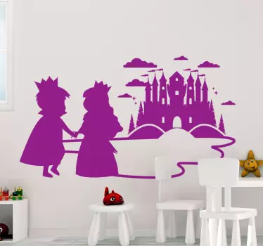 Prince and princess kids fairy tale sticker - TenStickers