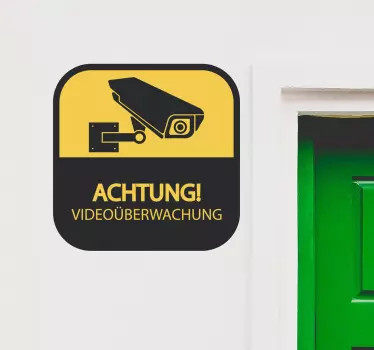 Achtung Videoüberwachung Warnschild Aufkleber - TenStickers