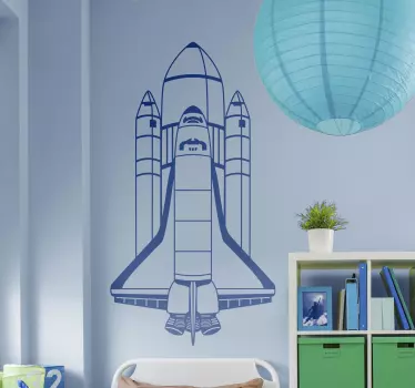 Sticker ruimteschip astronauten kinderen - TenStickers