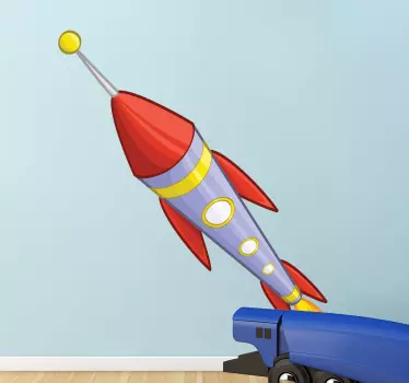 çocuklar çıkartmaları renkli uzay gemisi - TenStickers