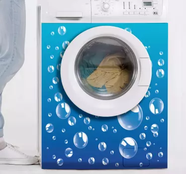 Washing machine bubbles appliance stickers - TenStickers