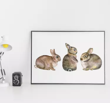 Realistic rabbit farm animal wall decal - TenStickers
