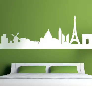 Paris skyline duvar sticker - TenStickers