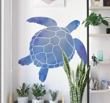 Modern ve renkli kaplumbağa hayvan duvar sticker - TenStickers