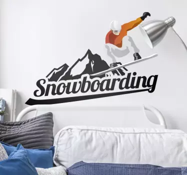 Snowboard sticker snowboarder sprong - TenStickers