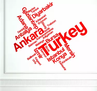 Turkey Text Montage Decal - TenStickers