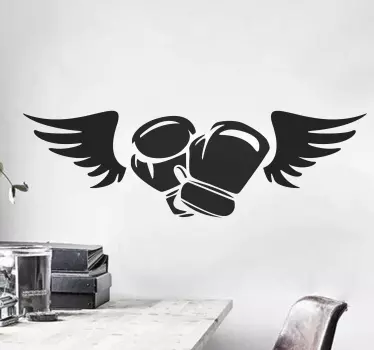 Boxing gloves with wings wall sticker - TenStickers