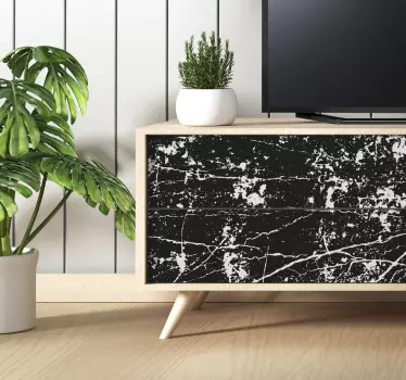 Black and white marble texture furniture decal - TenStickers
