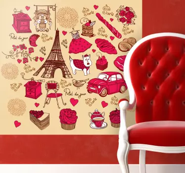 Paris Illustration Decal Collection - TenStickers