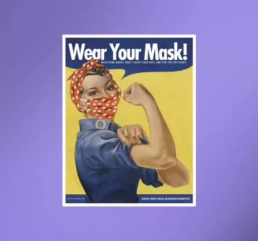 Wear a mask vinyl sign sticker - TenStickers