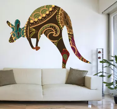 Adhésif mural kangourou motifs - TenStickers