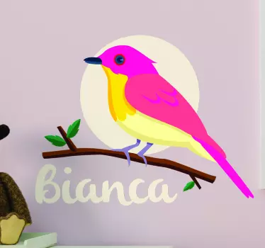 Pink bird bird wall sticker - TenStickers
