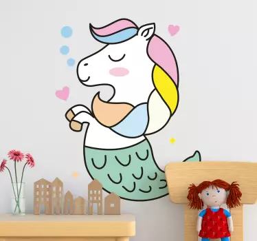Mermaid unicorn fairy tale sticker - TenStickers