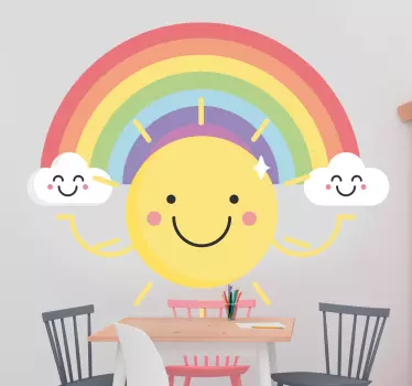 Rainbow and sun wall sticker - TenStickers