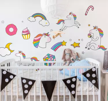 Sytle-Carry Unicorn Wall Decal Stickers, Girls Room Decor, Unicorn Wall  Sticker Decor for Gilrs Kids Bedroom Birthday Party 