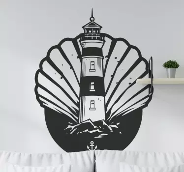 Sailor with lighthouses and shells wall sticker - TenStickers