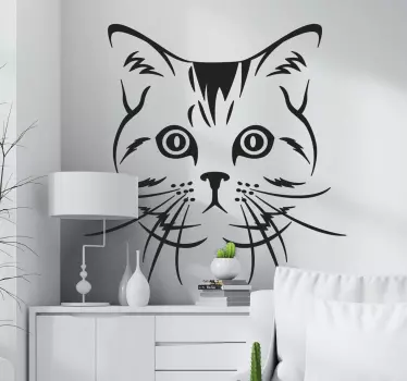 Cat looking straight ahead wall sticker - TenStickers