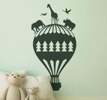 Custom balloon with jungle animals animal decal - TenStickers