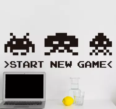 Start a new game video game sticker - TenStickers