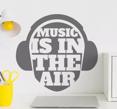 Auricolares for music Teens Room Wall Sticker - TenStickers