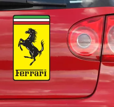 Pegatina escudo rectangular Ferrari - TenVinilo