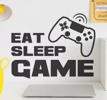 Stickers eat sleep game - TenStickers