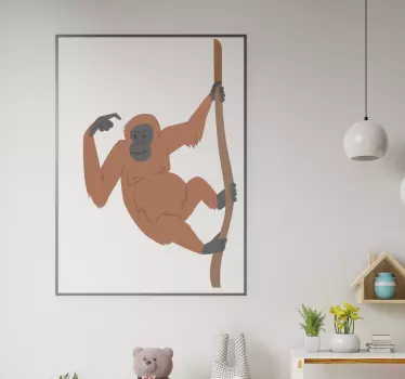Big monkey hanging wild animal decal - TenStickers