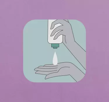 Klebeschild Hand Desinfektion - TenStickers