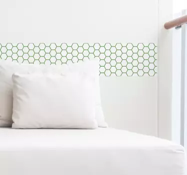 녹색 육각형 벽 테두리 스티커 - TenStickers