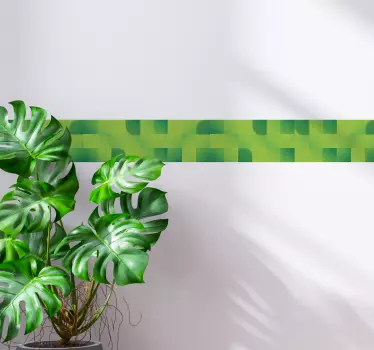 사각형 벽 테두리 녹색 효과 스티커 - TenStickers