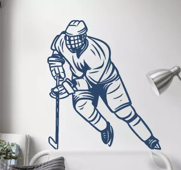 Sport Aufkleber Eishockeyspieler Silhouette - TenStickers