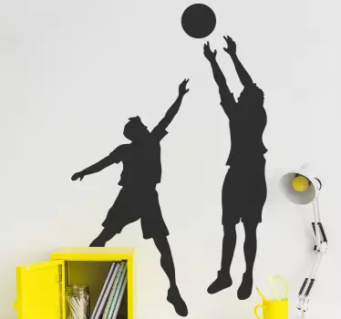Two people playing basketball basketball decal - TenStickers