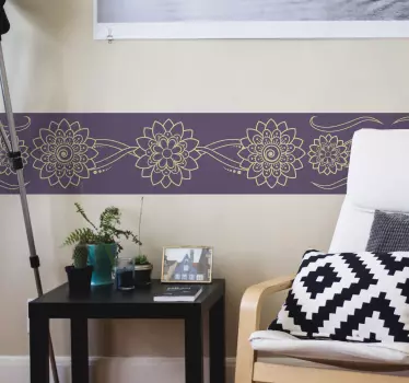 Blomster paisley hjørne dekoration væg klistermærke - TenStickers