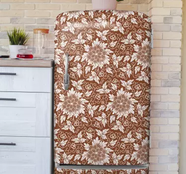Floral paisley pattern fridge sticker - TenStickers