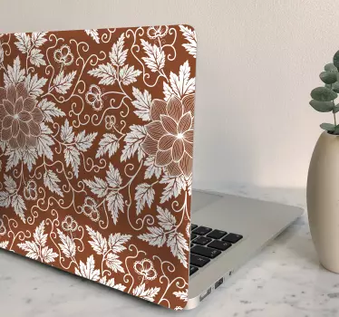 Floral paisley tile laptop sticker - TenStickers
