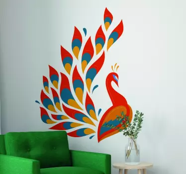 Colorful tenango animal style bird wall sticker - TenStickers