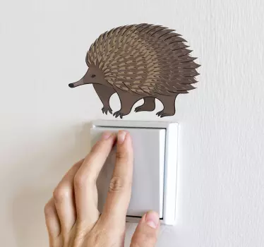 Porcupine and dots light switch sticker - TenStickers