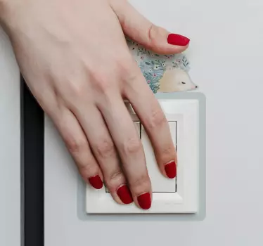 Porcupine art light switch sticker - TenStickers