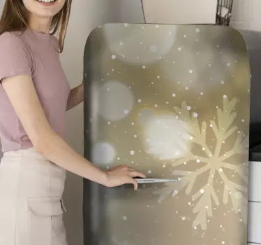 Božićne snježne pahulje sjajnog učinka hladnjak naljepnica - TenStickers