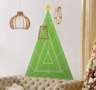 Christmas tree geometrical christmas sticker - TenStickers