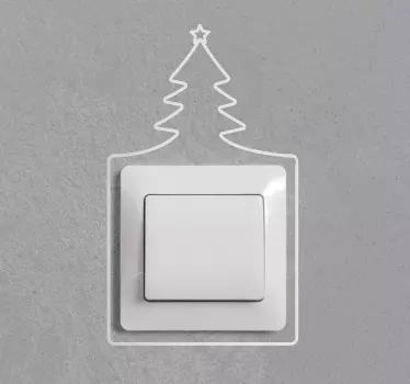 Christmas tree Line light switch sticker - TenStickers