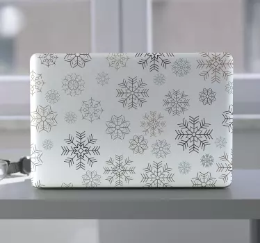 Snowflakes pattern laptop sticker - TenStickers