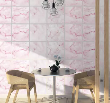 Pink marble tiles sticker - TenStickers