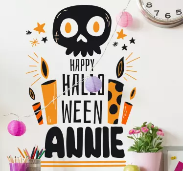 Customize happy Halloween sticker - TenStickers