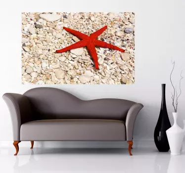 Red Starfish Wall Mural - TenStickers