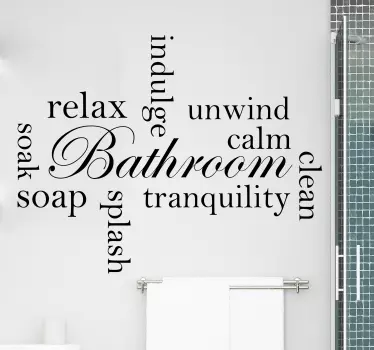 Relaxing bathroom words Bathroom Wall Sticker - TenStickers