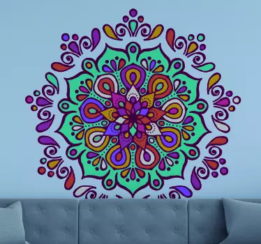 Mandala full of colors floral wall sticker - TenStickers