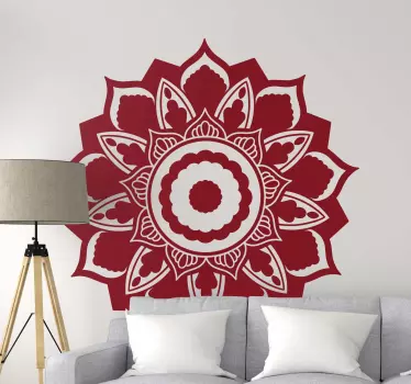 Mandala rose appearance floral wall sticker - TenStickers