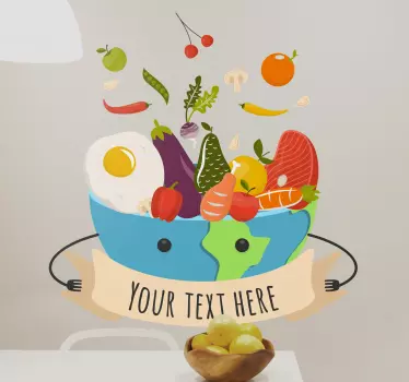 food bowl with personalized text sticker - TenStickers